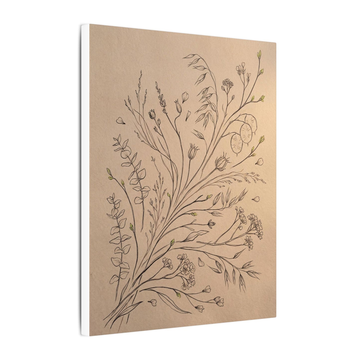 Dried Flowers Canvas Art | Spring Japandi Minimal Line Art