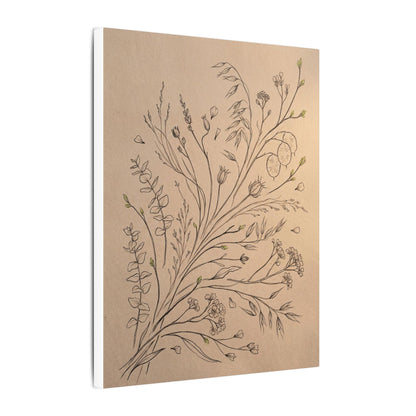 Dried Flowers Canvas Art | Spring Japandi Minimal Line Art