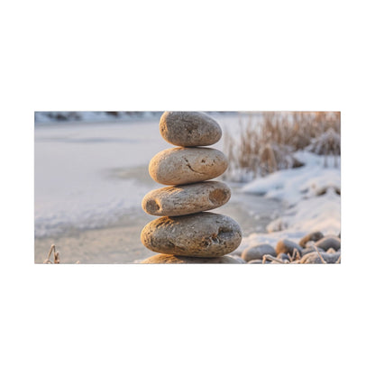 Ma River Stones Canvas Art - Japandi Japanese Pattern