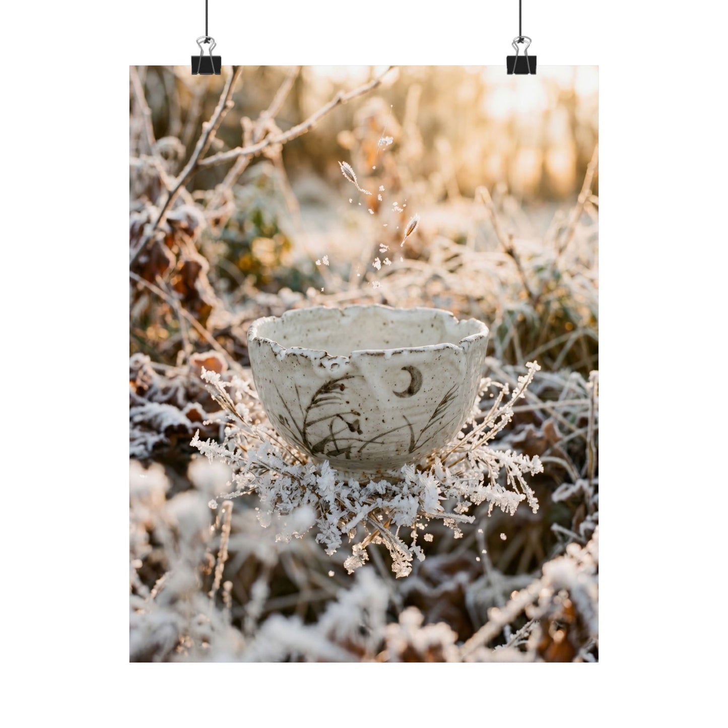 Golden Hour Ceramic Bowl Wall Art Print - Japandi Kanso