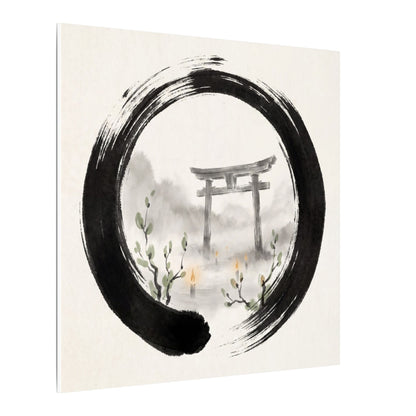 Spring Torii Gate Enso Canvas Art | Tranquil Decor