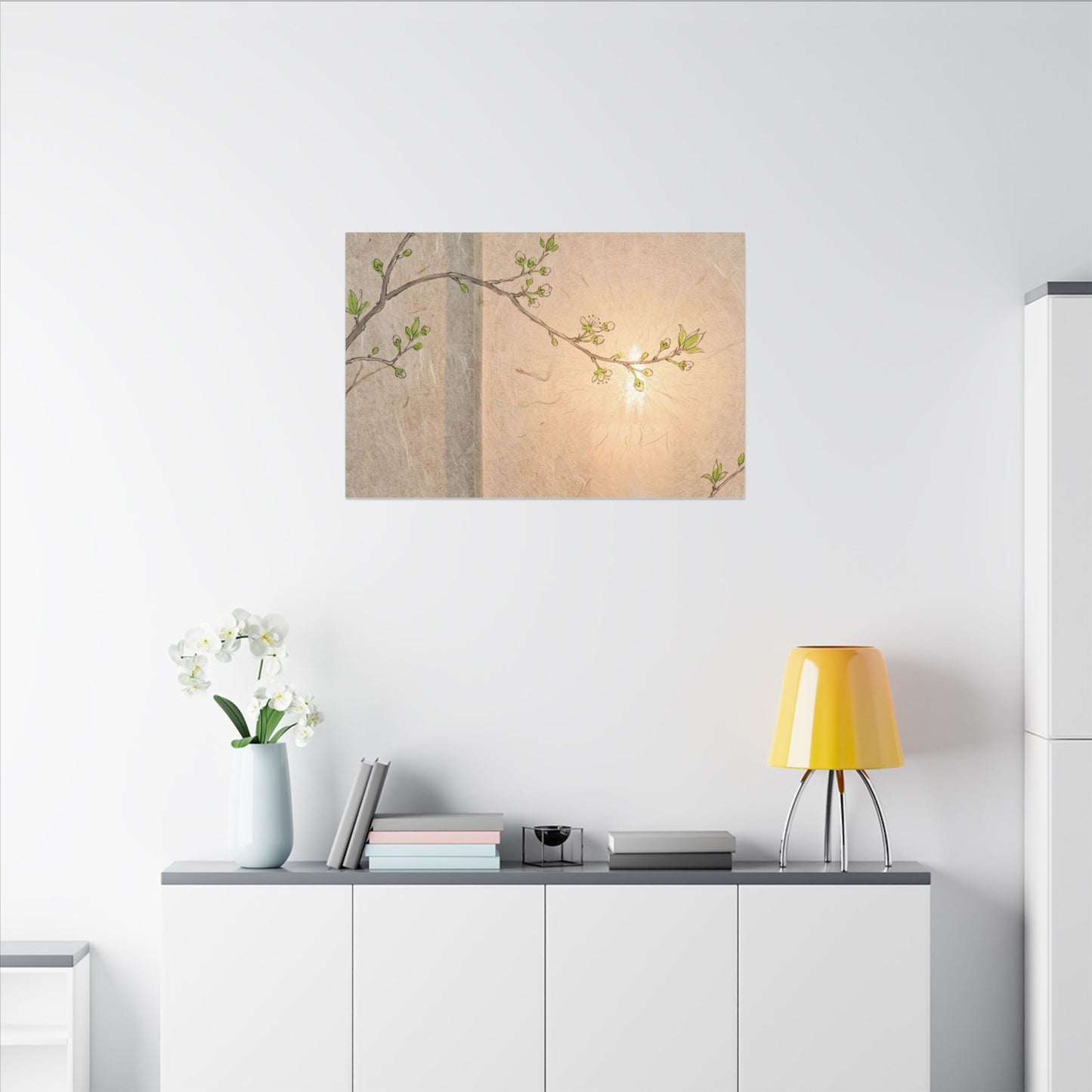 Spring Cherry Blossom Forest Whimsy Canvas Art | Rustic Decor