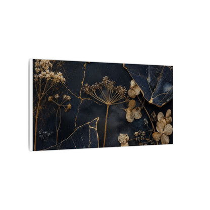 Philosophical Dried Flowers Canvas Art - Broken Beauty Kintsugi
