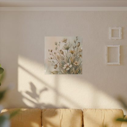 Summer Dried Flowers Watercolor Canvas Art | Elegant Decor