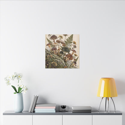 Winter Wild Mushrooms Herbarium Canvas Art | Enchanting Decor