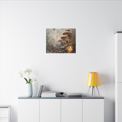 Wild Mushrooms Texture Canvas Art | Elegant Japandi Art