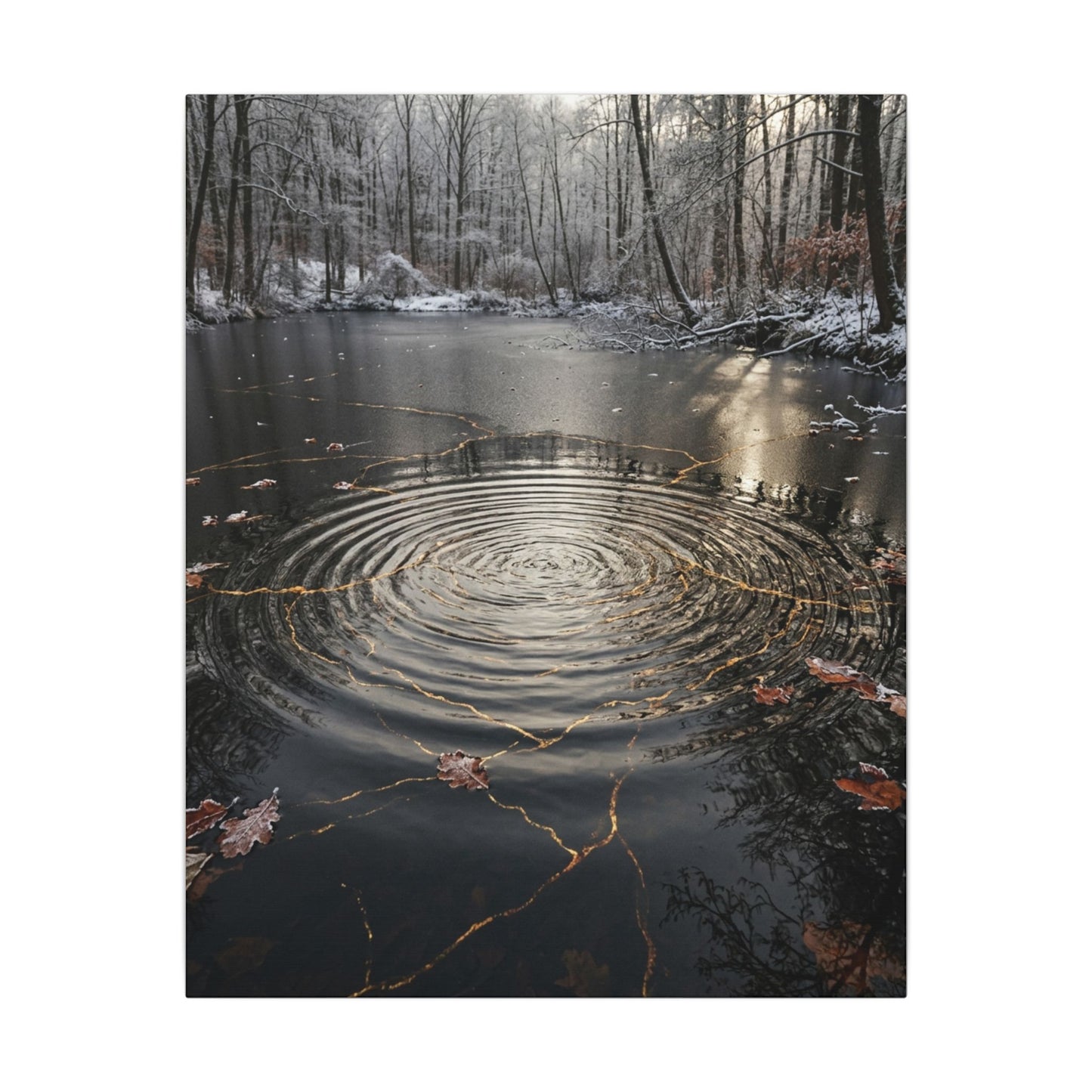 Water Ripple Broken Beauty Canvas Art | Artful Kintsugi Art