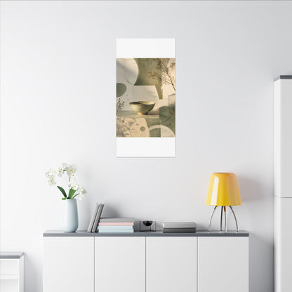Warm Ceramic Bowl Canvas Art - Minimal Line Japandi