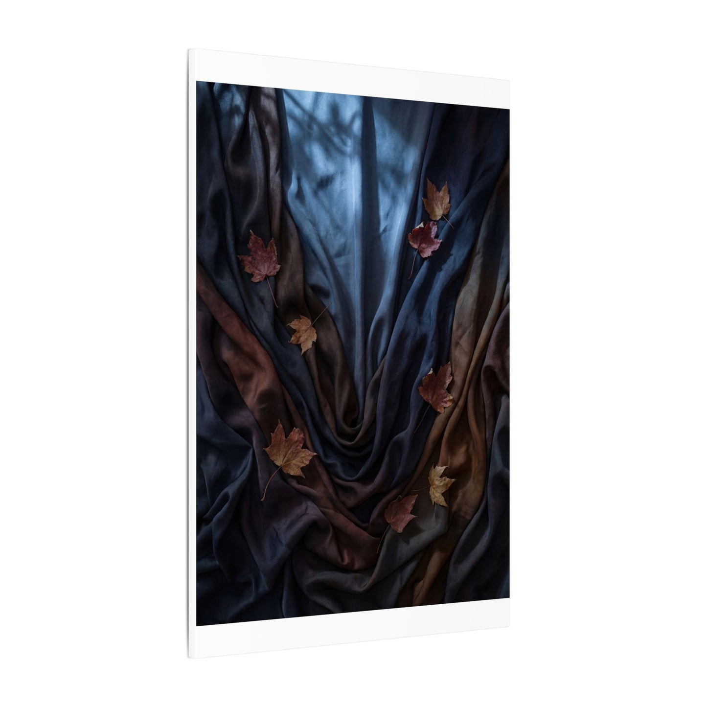 Silk Drape Canvas Art | Autumn Dark Japandi Moody Minimal Art