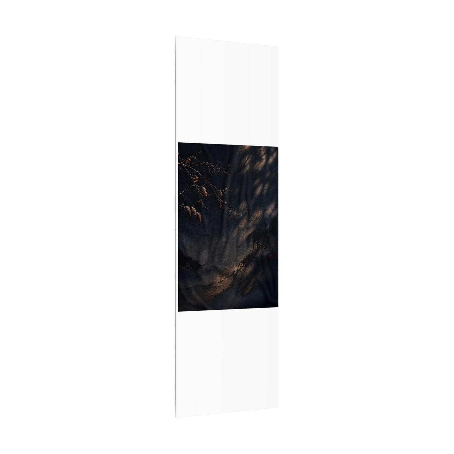 Atmospheric Silk Drape Canvas Art - Charcoal Ink Dark Japandi