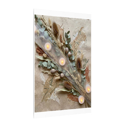 Candlelight Dried Flowers Canvas Art - Japandi Kanso