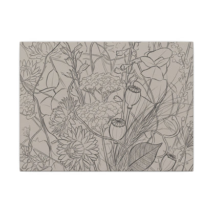 Summer Dried Flowers Minimal Line Canvas Art | Elegant Decor