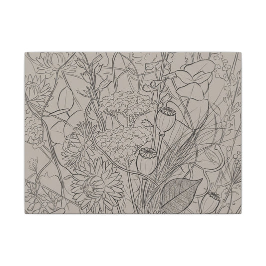 Summer Dried Flowers Minimal Line Canvas Art | Elegant Decor