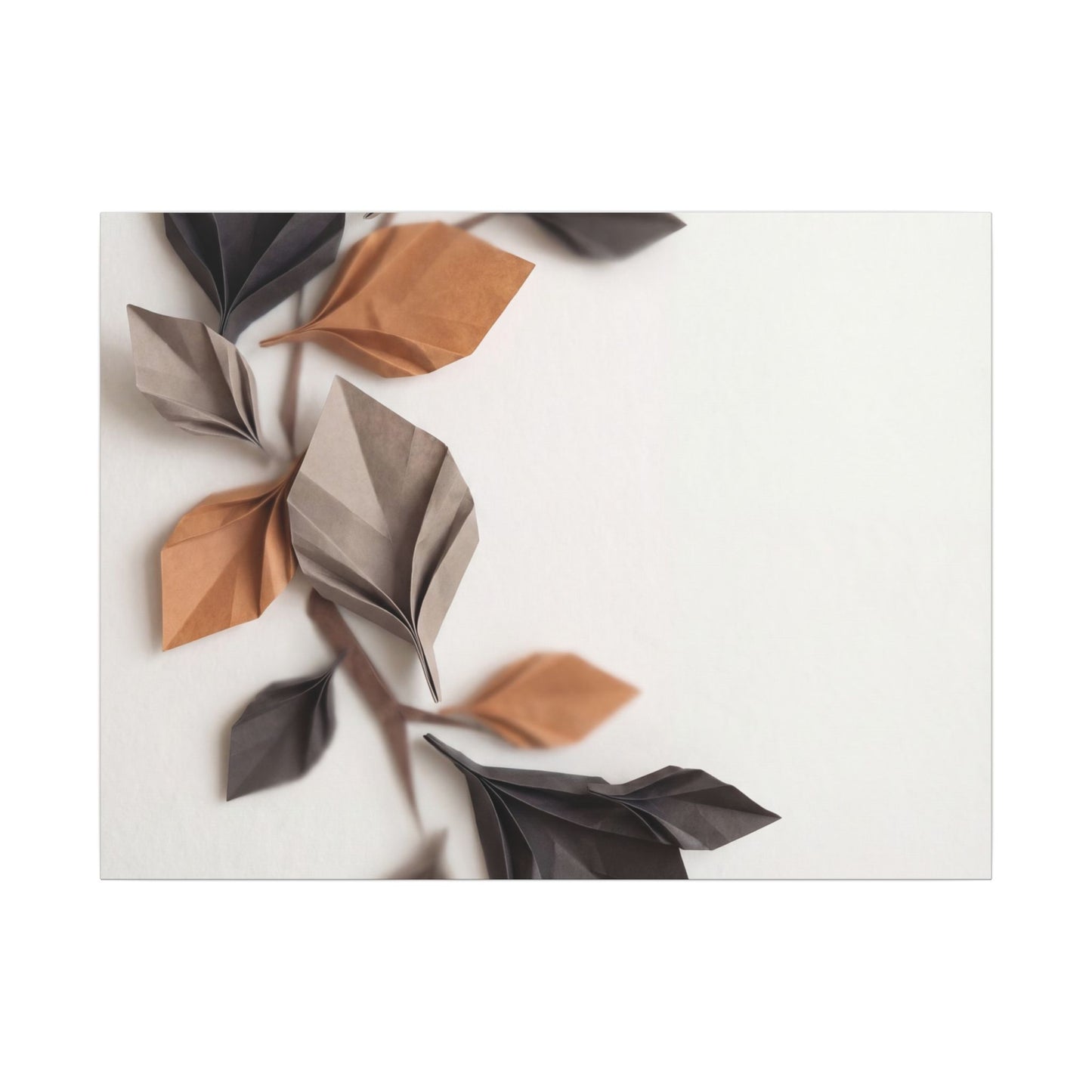 Paper Fold Autumn Canvas Art | Japandi Earthy Design Art Print