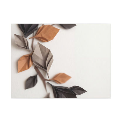 Paper Fold Autumn Canvas Art | Japandi Earthy Design Art Print