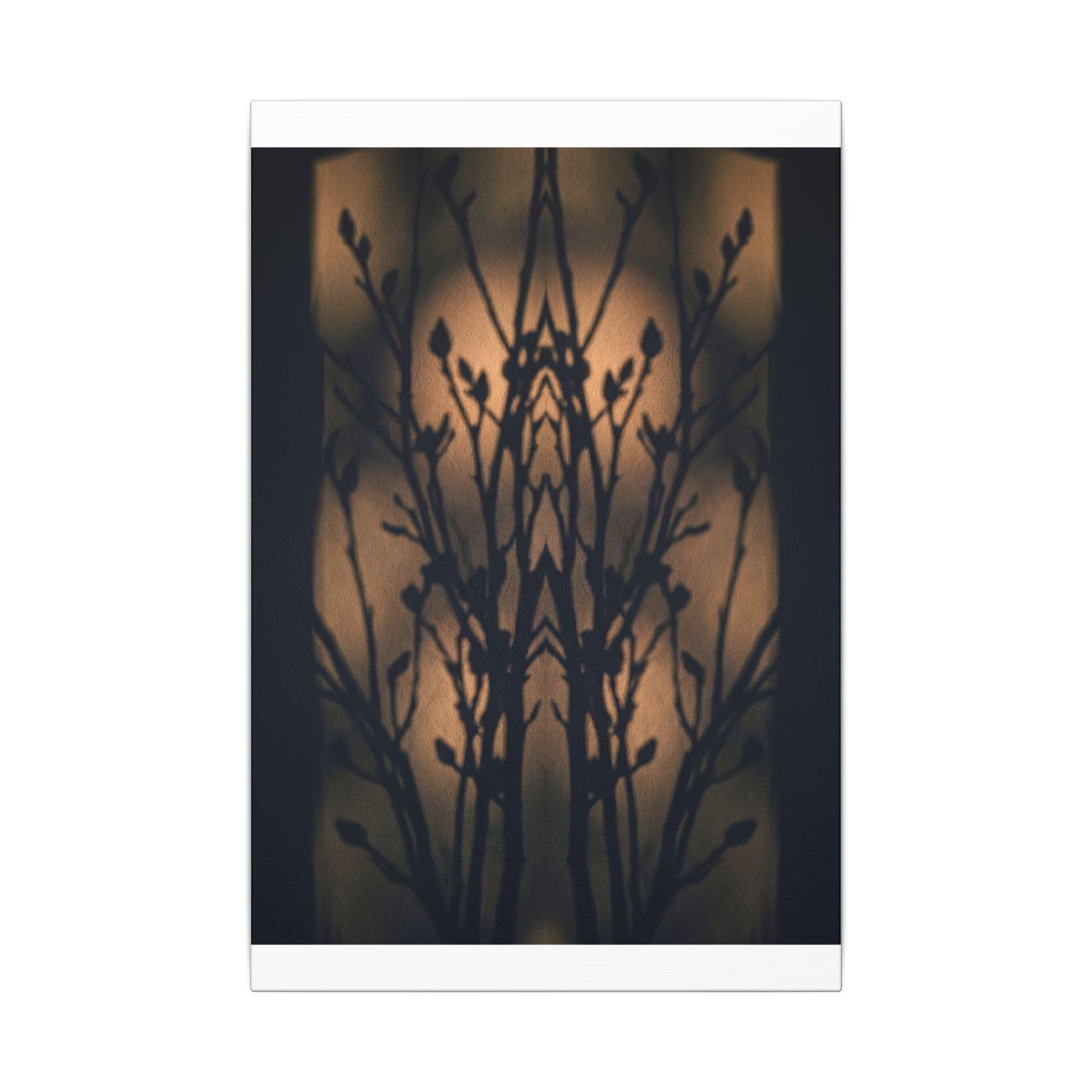 Dark Japandi Shadow Play in Golden Hour | Shadow Zen Canvas Art