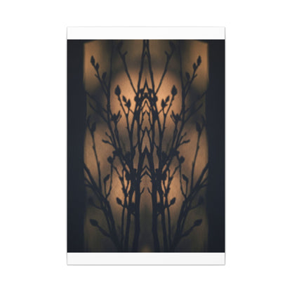 Dark Japandi Shadow Play in Golden Hour | Shadow Zen Canvas Art