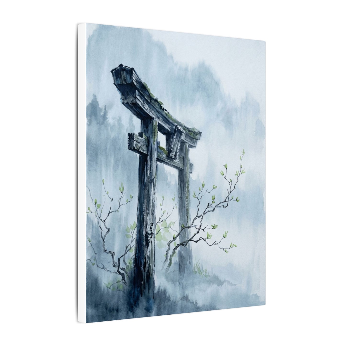 Torii Gate Canvas Art | Spring Zen Sumi E Art