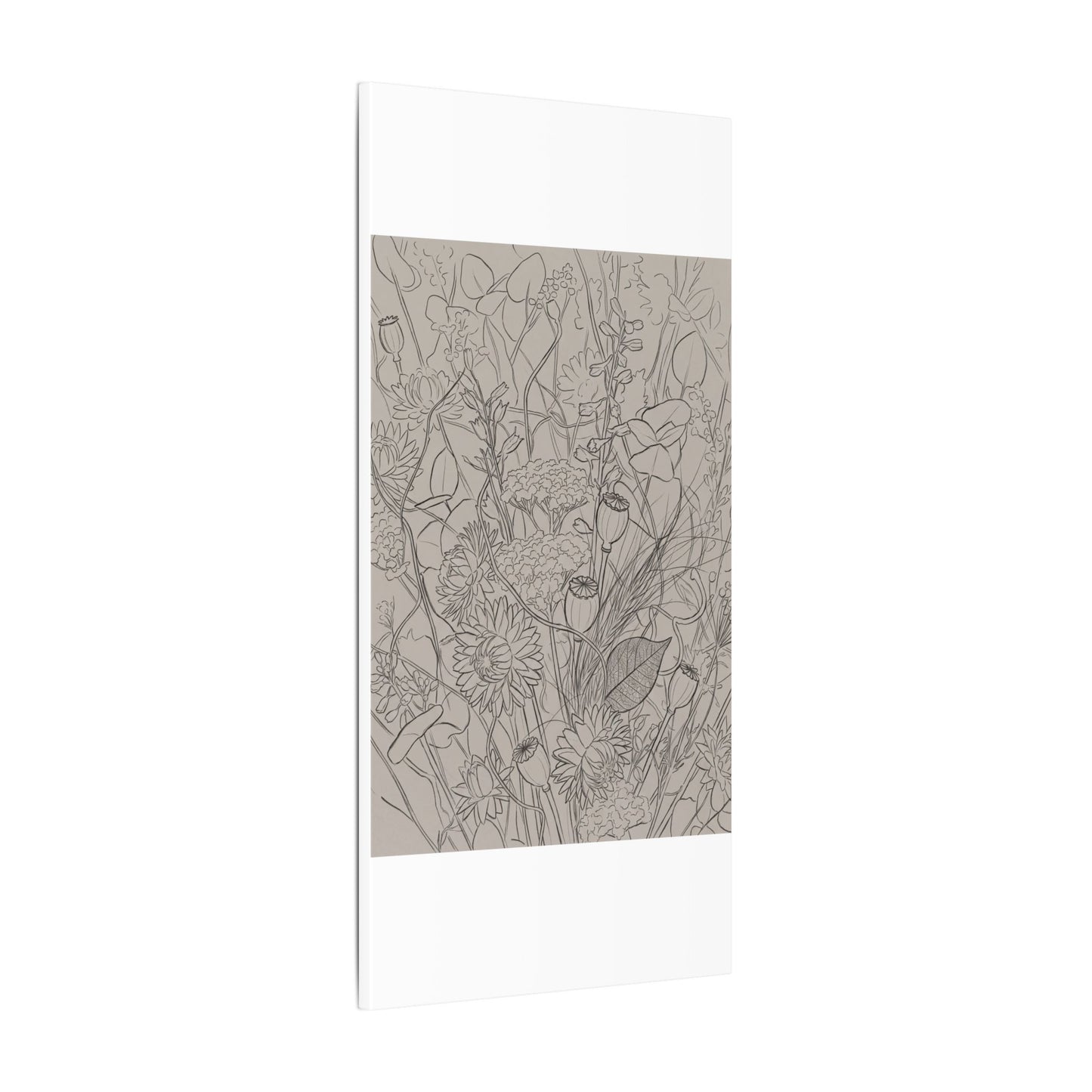 Summer Dried Flowers Minimal Line Canvas Art | Elegant Decor