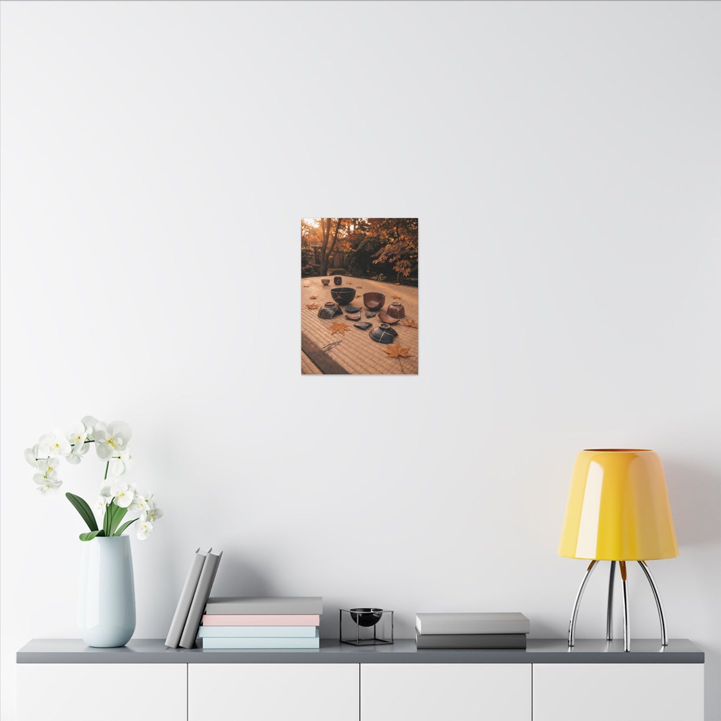 Golden Hour Tea Ceremony Canvas Art - Kintsugi Shibui