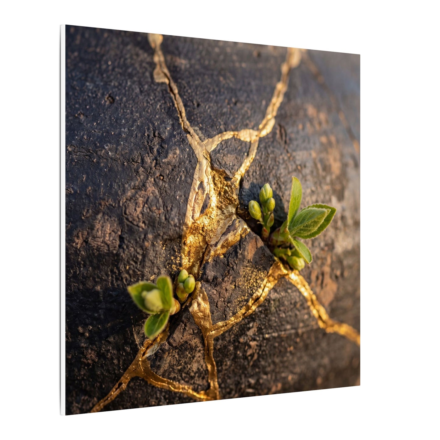 Rust Patina Gold Repair Canvas Art | Resilient Kintsugi Art