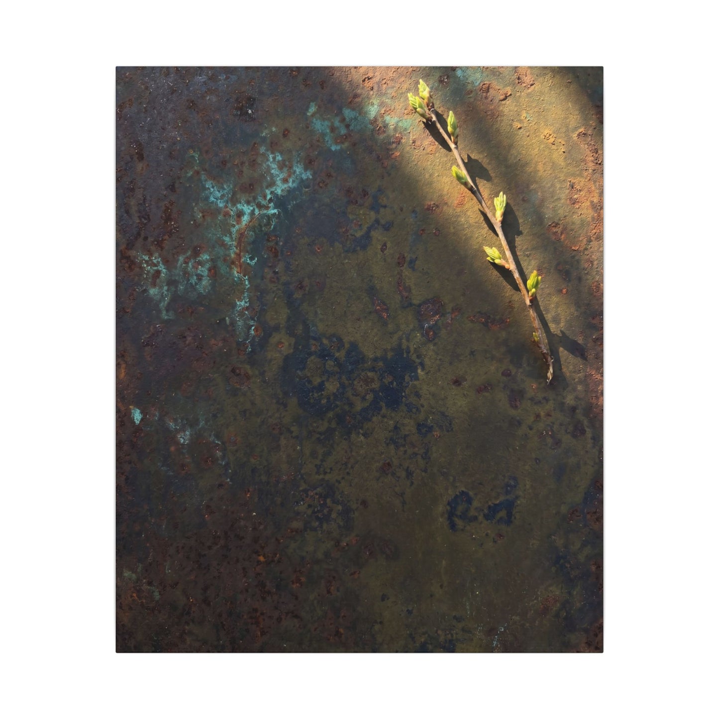 Golden Hour Rust Patina Canvas Art - Dark Japandi Ma
