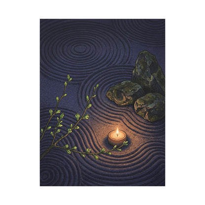 Mono No Aware Rock Garden Canvas Art - Zen Ukiyo E Inspired