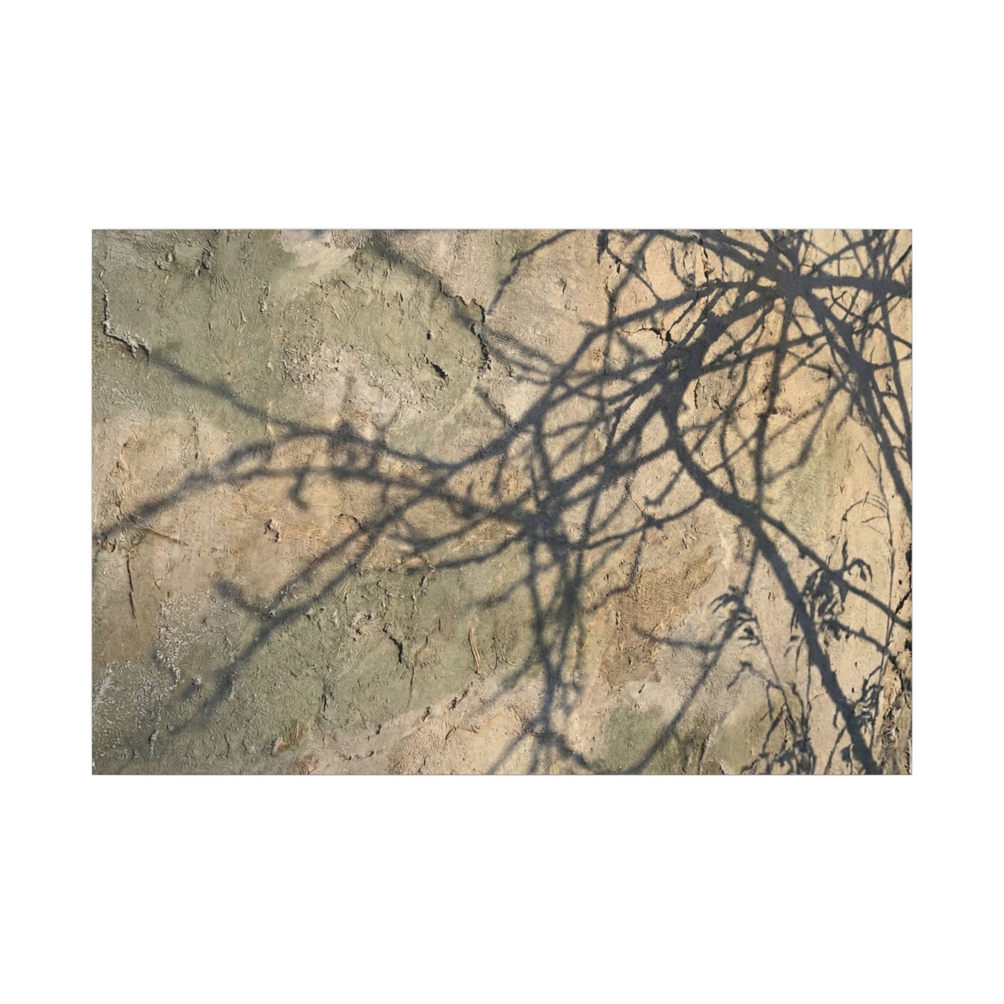 Japandi Shadow Play in Golden Hour | Texture Canvas Art Art Print