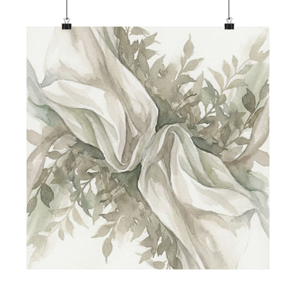 Silk Drape Watercolor Wall Art Print | Elegant Japandi Art