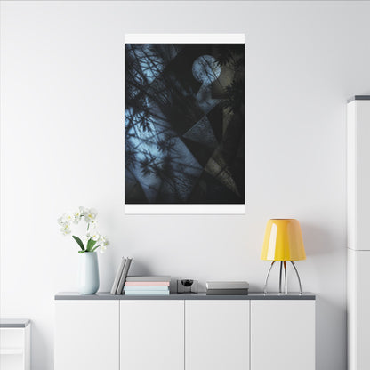 Shadow Play Winter Canvas Art | Dark Japandi Luxurious Design