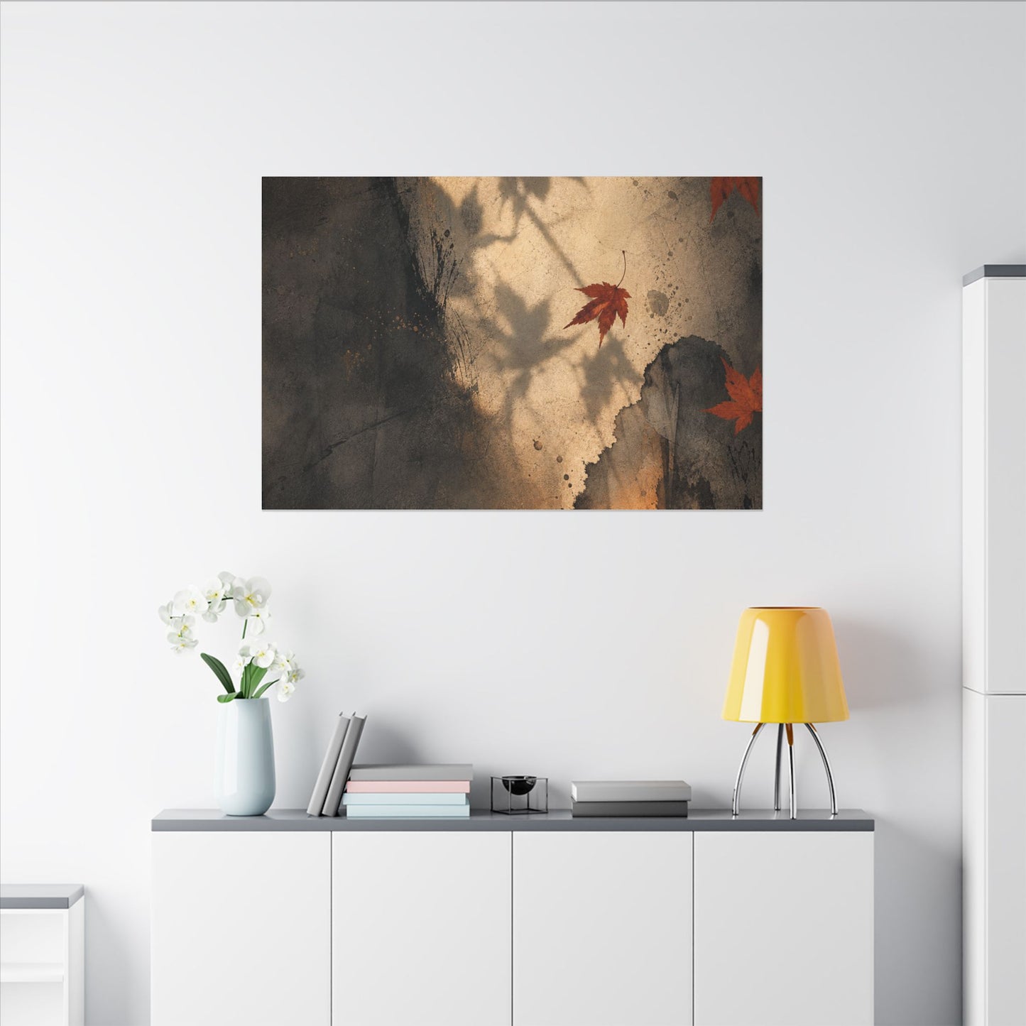 Shadow Play Texture Canvas Art | Neutral Japandi Art