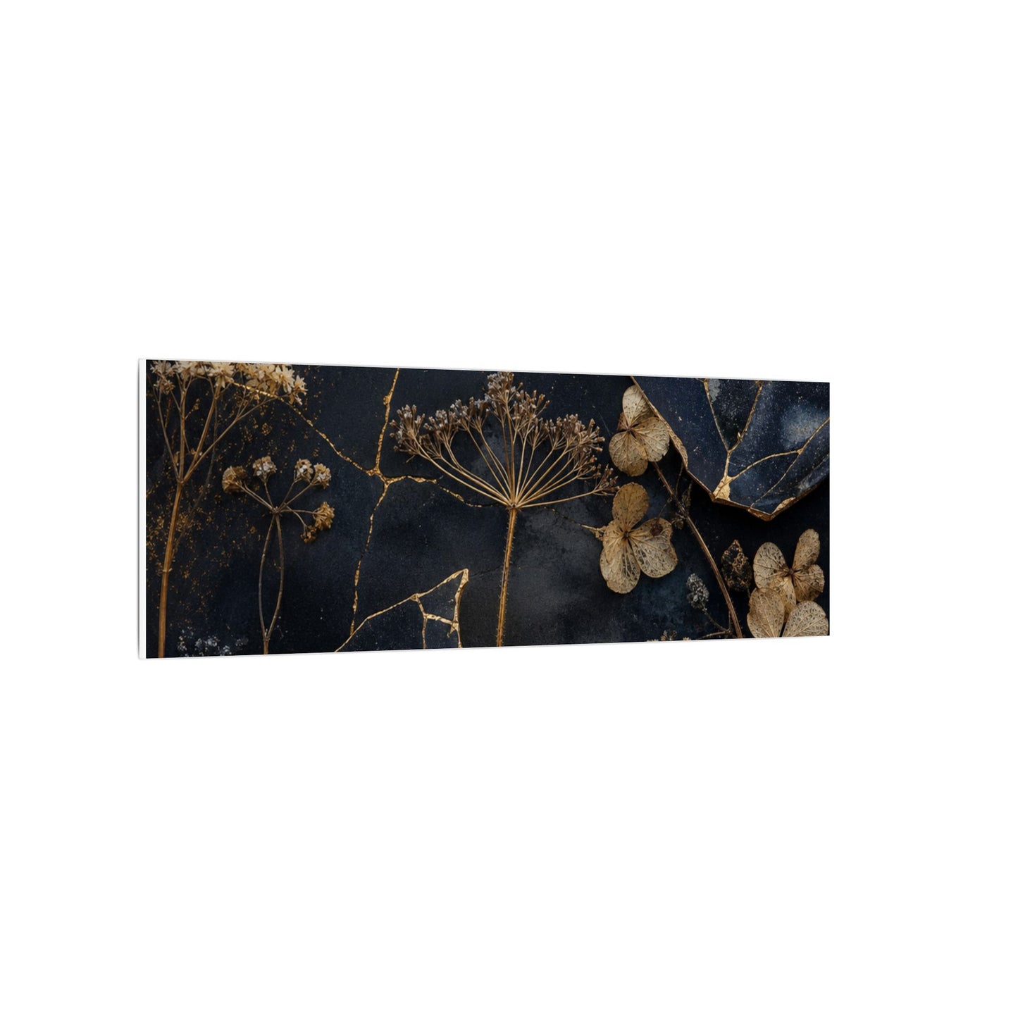 Philosophical Dried Flowers Canvas Art - Broken Beauty Kintsugi