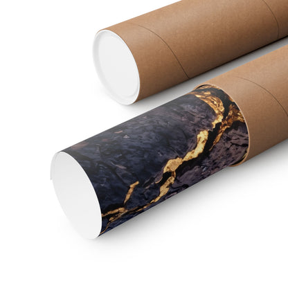 Cracked Earth Crackle Gold Wall Art Print | Beautiful Kintsugi Art