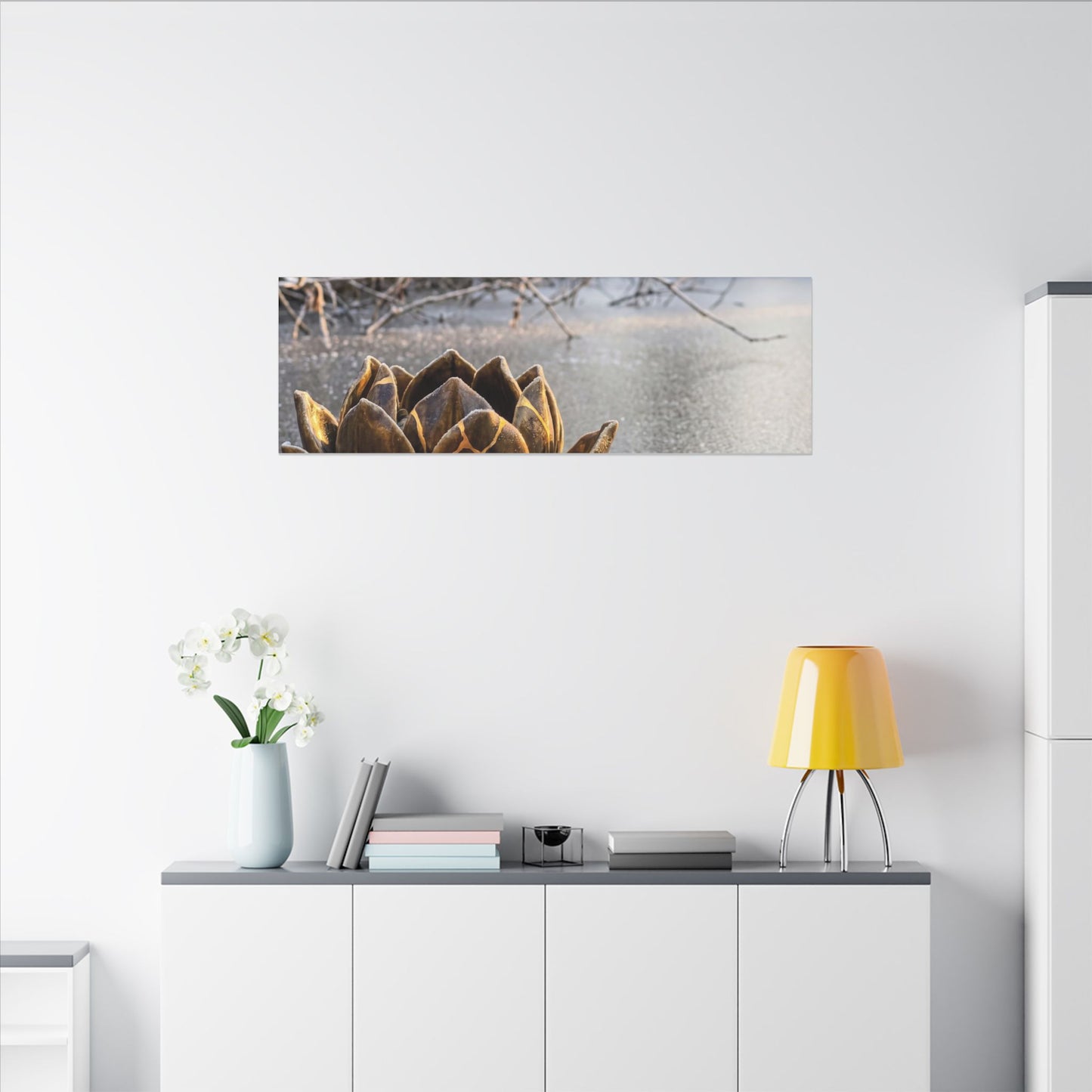 Lotus Flower Gold Repair Canvas Art | Beautiful Kintsugi Art