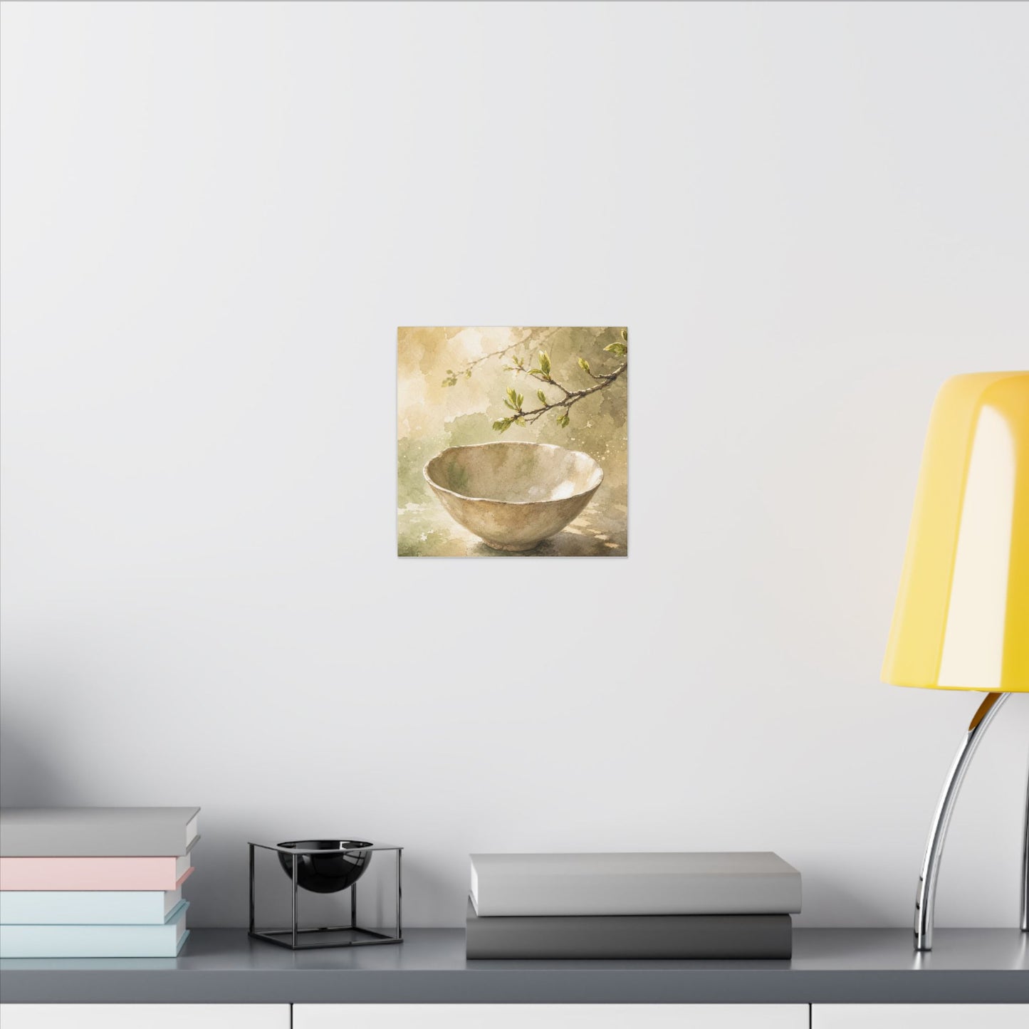 Warm Ceramic Bowl Canvas Art - Watercolor Japandi