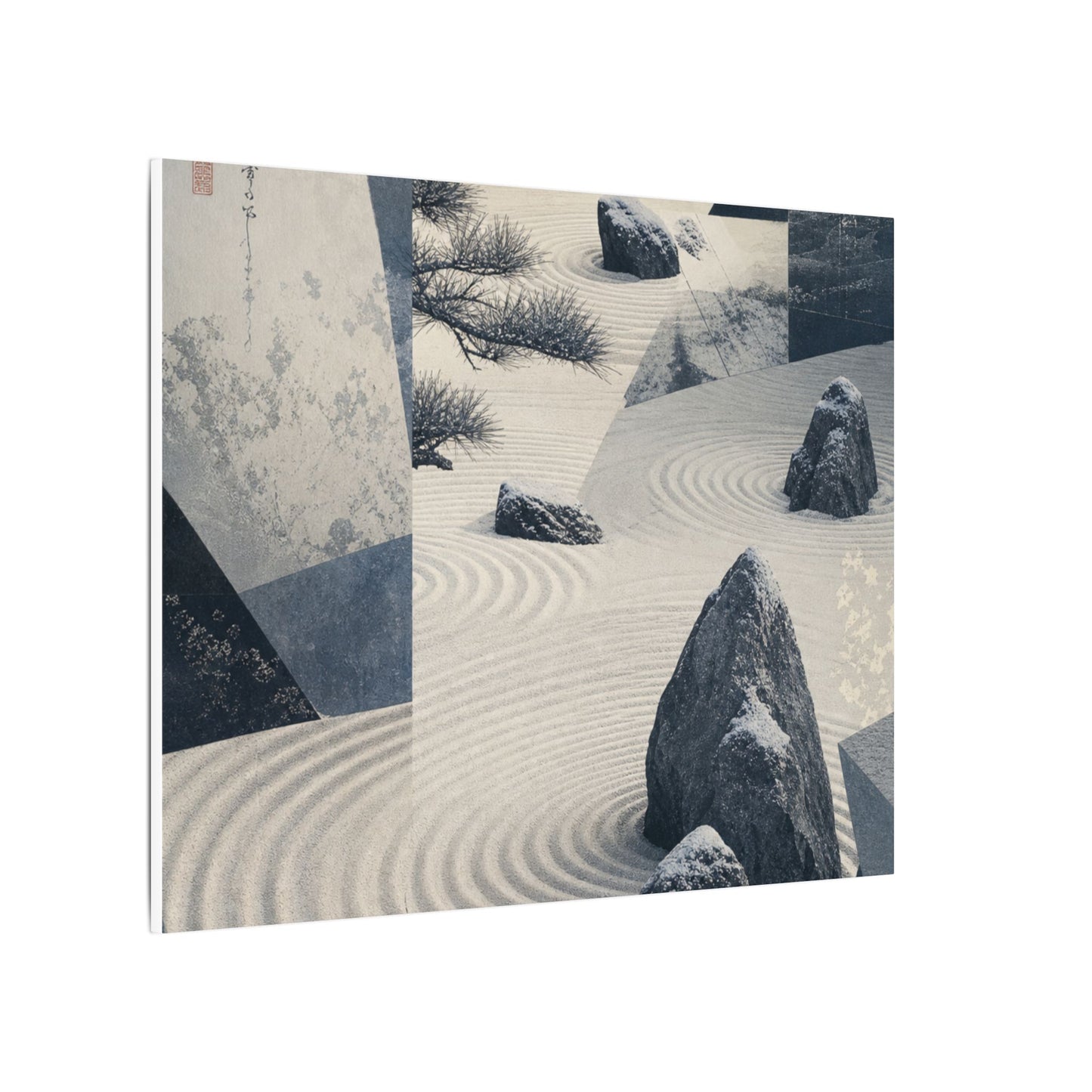 Seijaku Rock Garden Canvas Art - Zen Ukiyo E Inspired