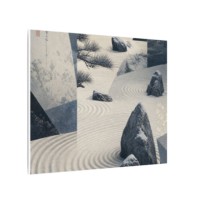 Seijaku Rock Garden Canvas Art - Zen Ukiyo E Inspired