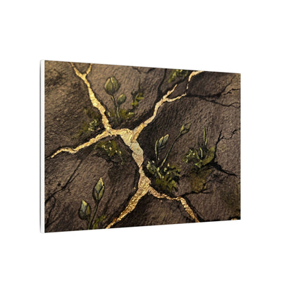 Spring Cracked Earth Charcoal Ink Canvas Art | Luxurious Decor