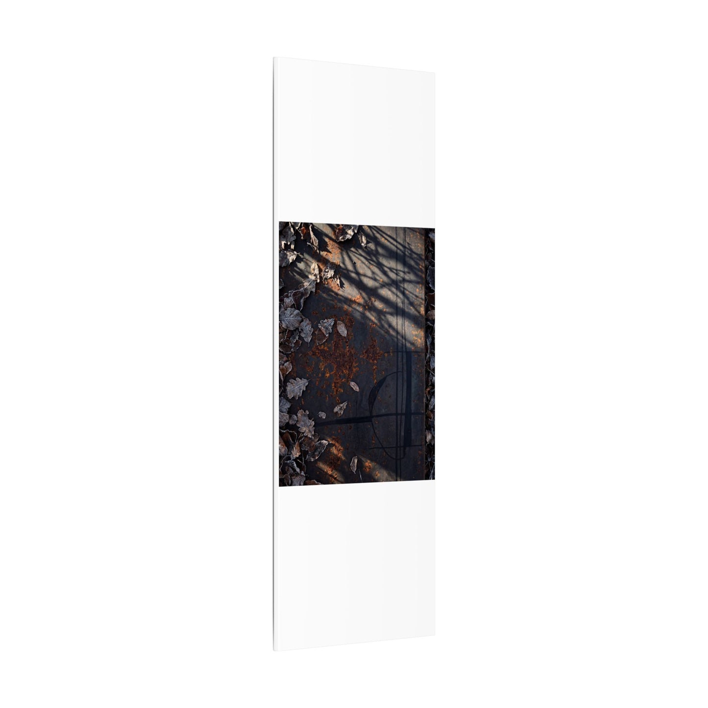 Shibui Rust Patina Canvas Art - Dark Japandi Charcoal Ink