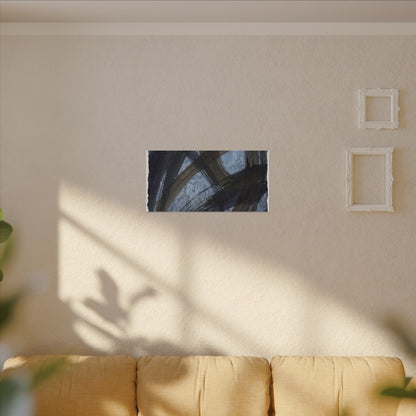 Ink Brushstroke Canvas Art | Winter Dark Japandi Shadow Zen Art