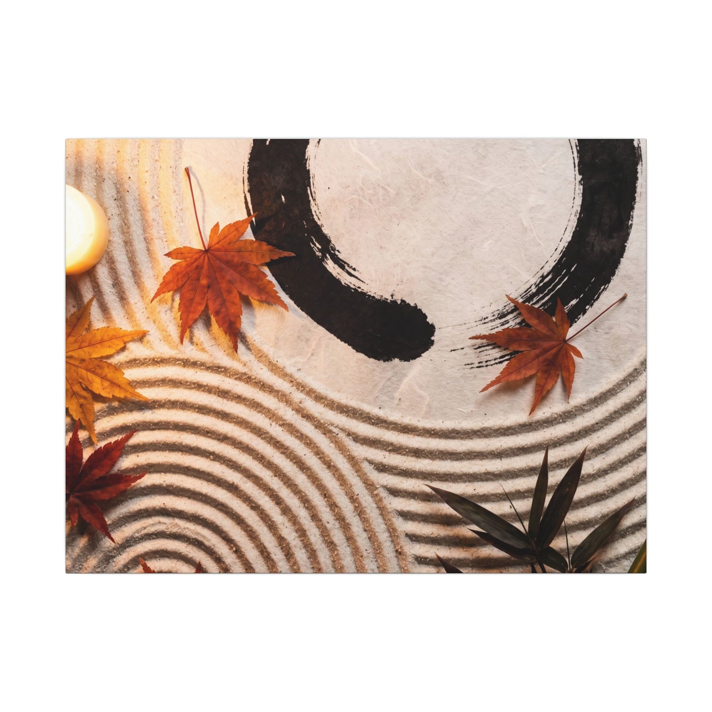 Tranquil Rock Garden Canvas Art - Enso Zen