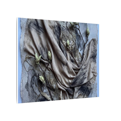 Japandi Silk Drape in Moonlight | Texture Canvas Art