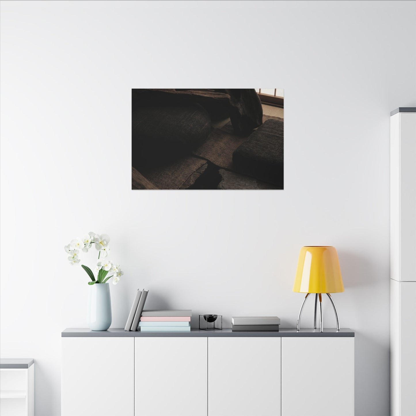 Dark Japandi Shadow Zen Canvas Art