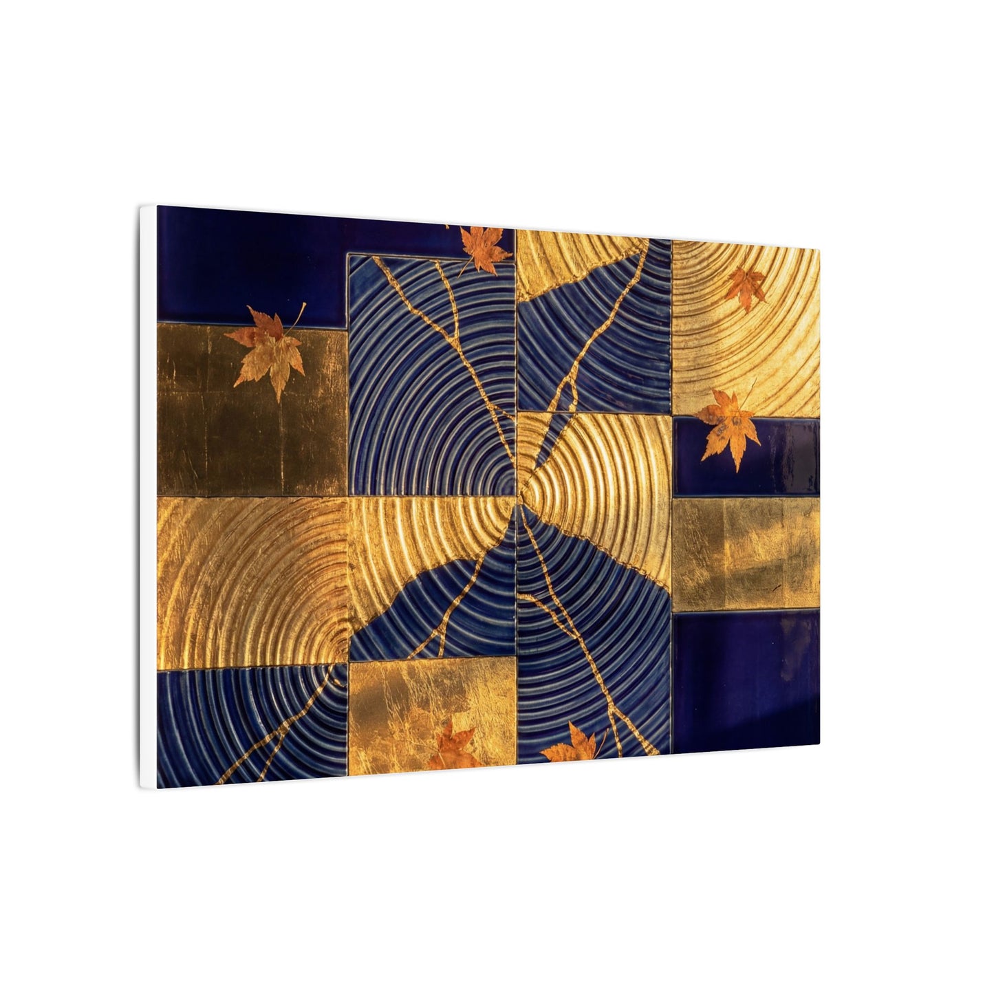 Autumn Water Ripple Crackle Gold Canvas Art | Artful Decor