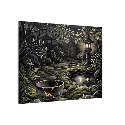 Kintsugi Moonlit Garden in Dappled | Gold Repair Canvas Art