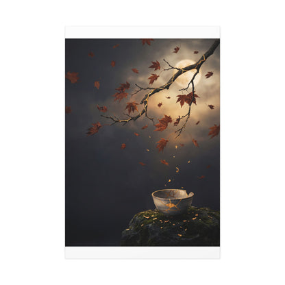 Moonlit Garden Gold Repair Canvas Art | Beautiful Kintsugi Art