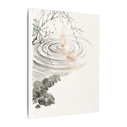 Water Ripple Sumi E Canvas Art | Tranquil Zen Art