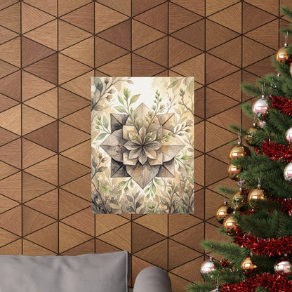 Golden Hour Paper Fold Wall Art Print - Japandi Mono No Aware