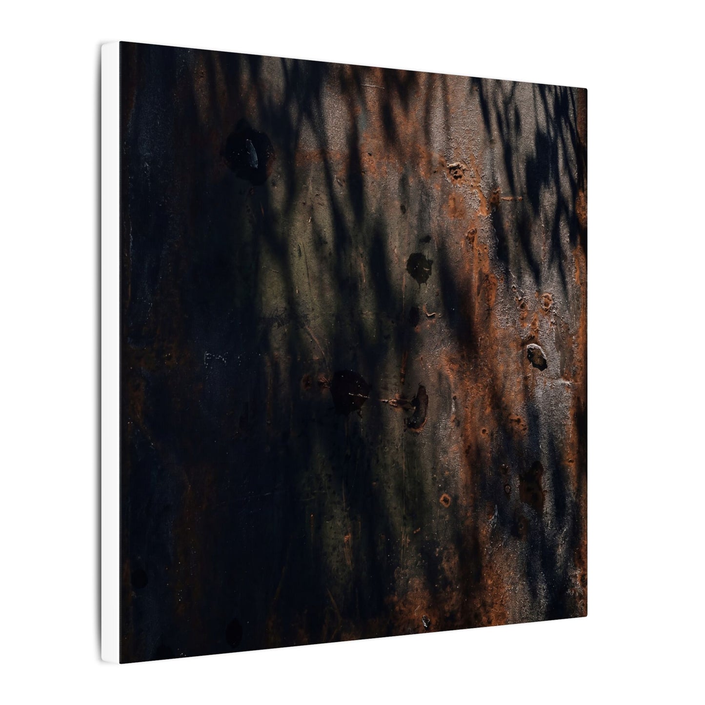 Rust Patina Shadow Zen Canvas Art | Luxurious Dark Japandi Art
