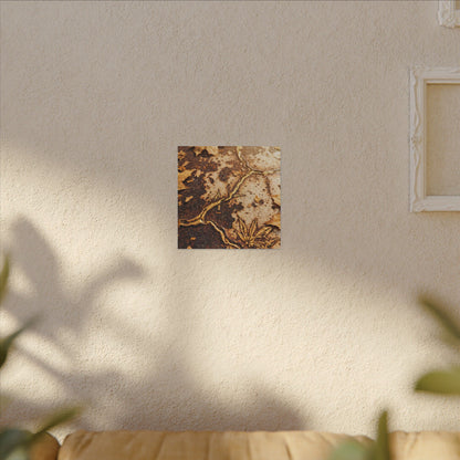 Kintsugi Rust Patina in Golden Hour | Gold Vein Canvas Art